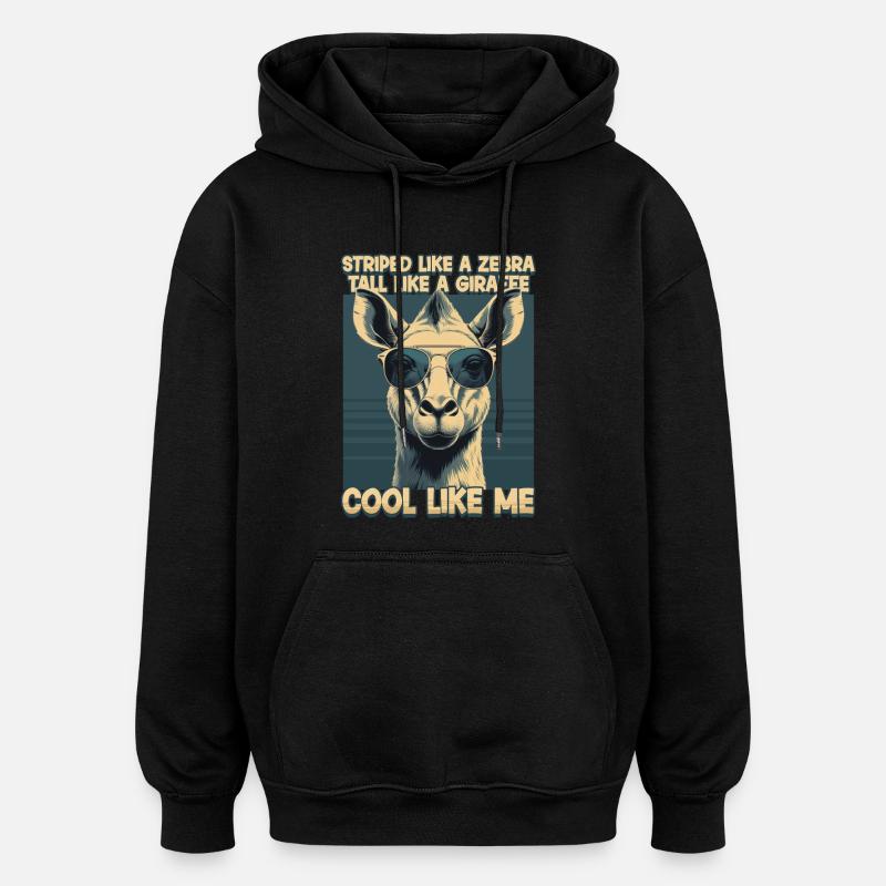 Okapi Tier - Oversized Unisex Hoodie - Schwarz