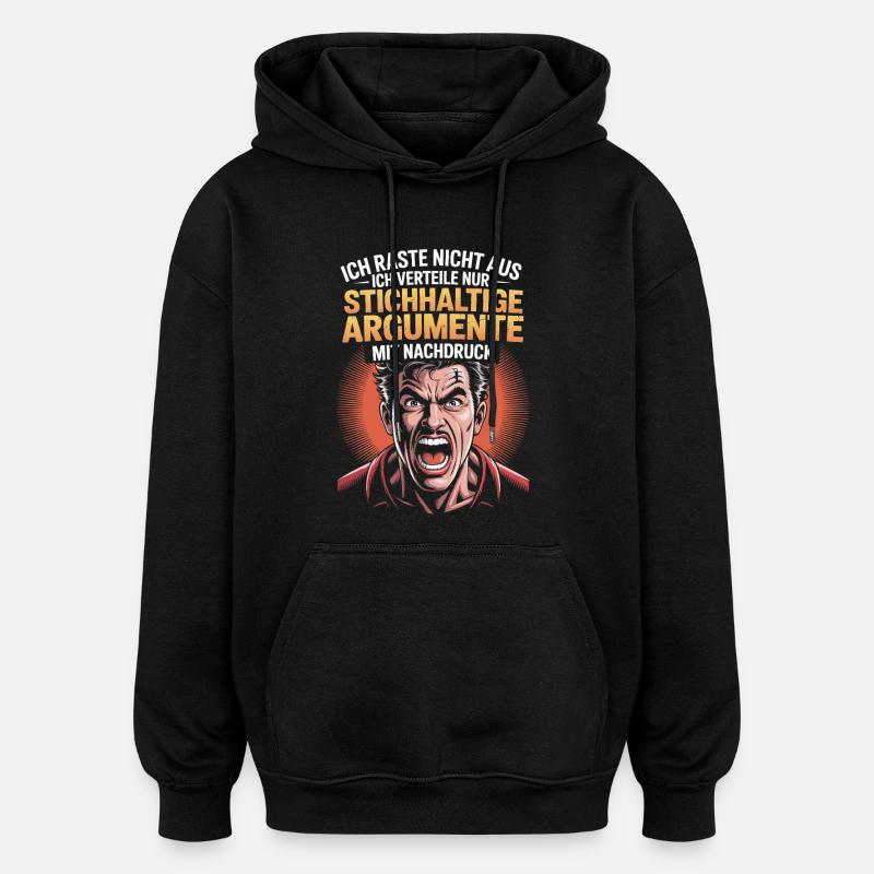 Stichhaltige Argumente Comic Mann - Oversized Unisex Hoodie - Schwarz