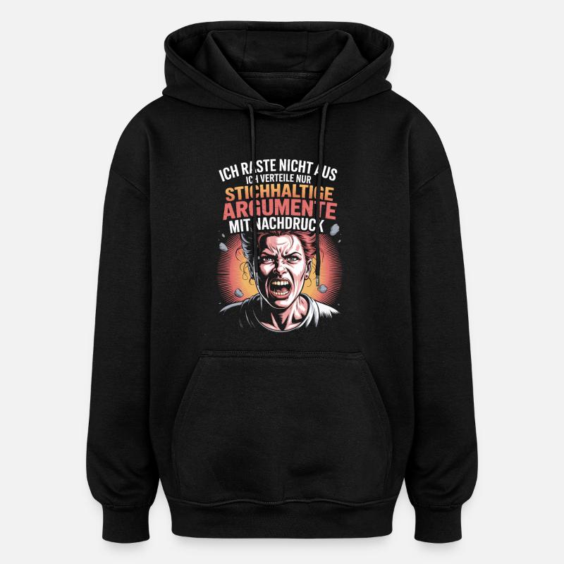 Arguments valides de la femme comique - Sweat à capuche oversize unisexe - noir