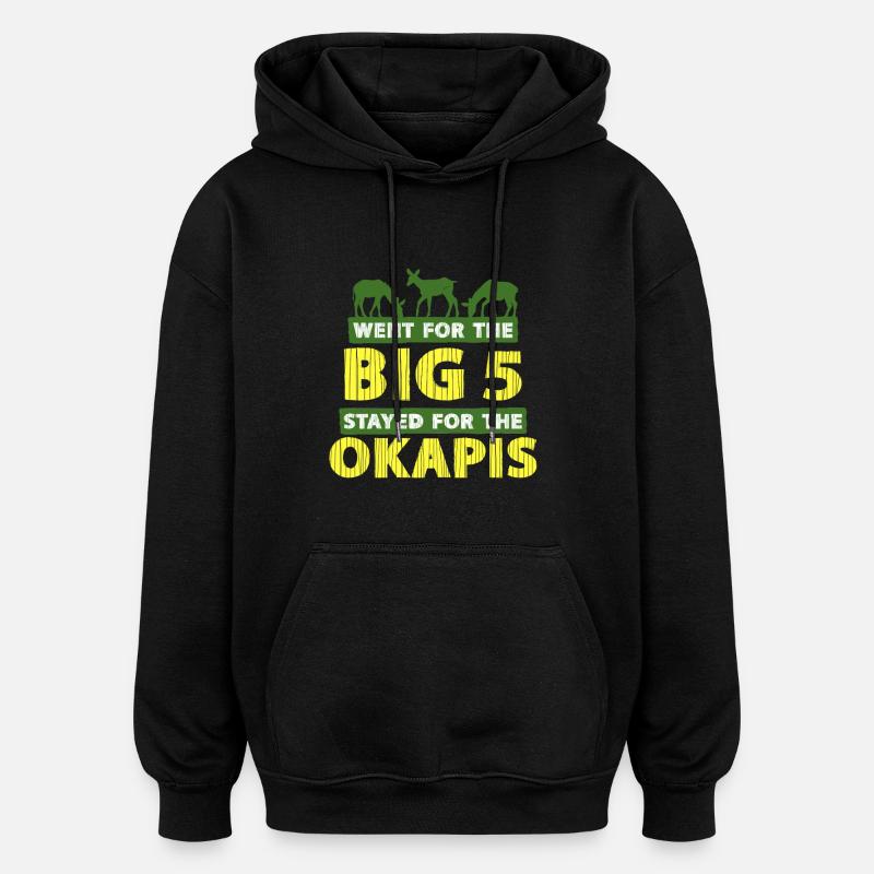 Okapi Animal - Sweat à capuche oversize unisexe - noir