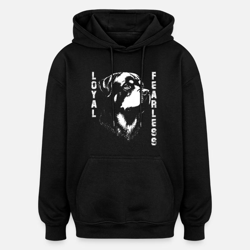 Chien Loyal Rottweiler  - Sweat à capuche oversize unisexe - noir