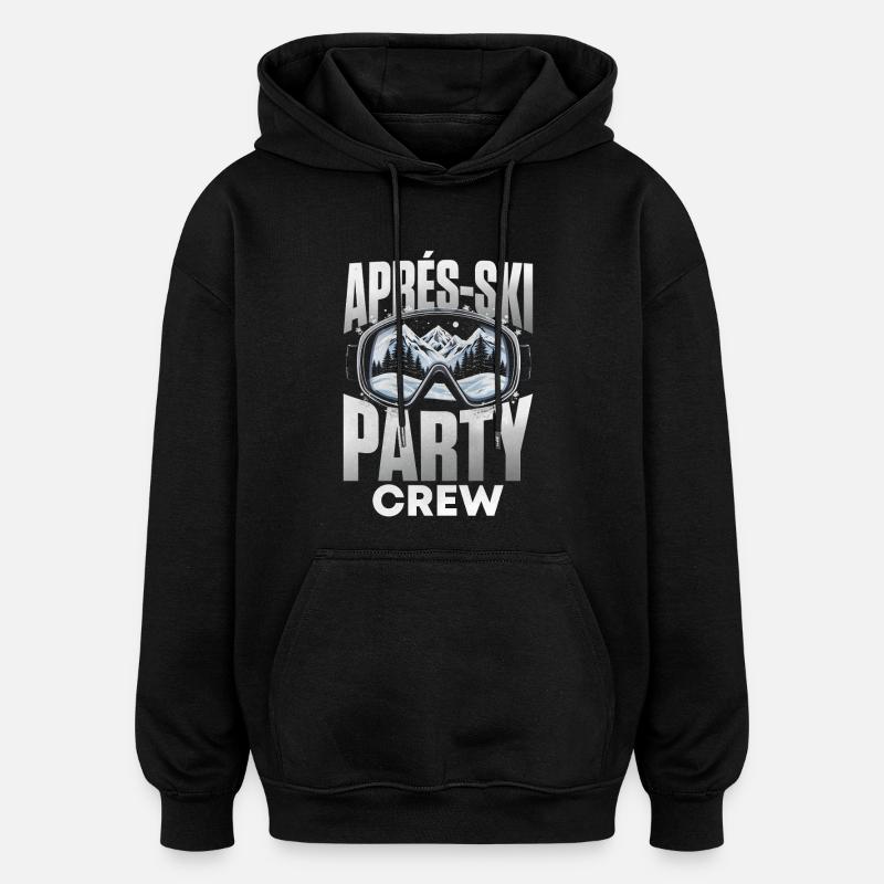Équipe de fête après ski - Sweat à capuche oversize unisexe - noir