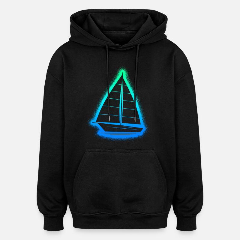 Voilier Enfants Hommes Garçons Marins - Sweat à capuche oversize unisexe - noir
