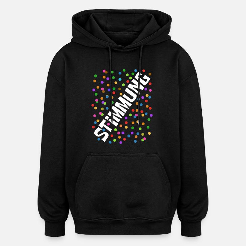 Carnaval - Carnaval - Atmosphère - Confettis - Sweat à capuche oversize unisexe - noir