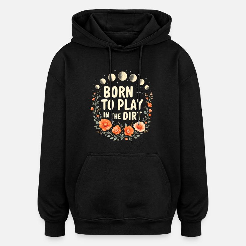 Né pour jouer dans la terre - Sweat à capuche oversize unisexe - noir