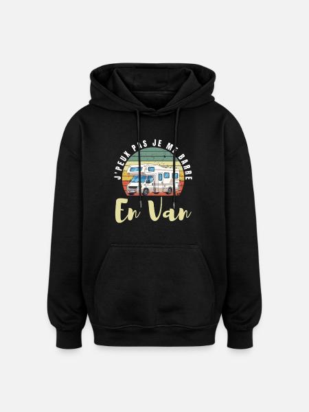 j'peux pas j'me barre en Van - Sweat à capuche oversize unisexe - noir