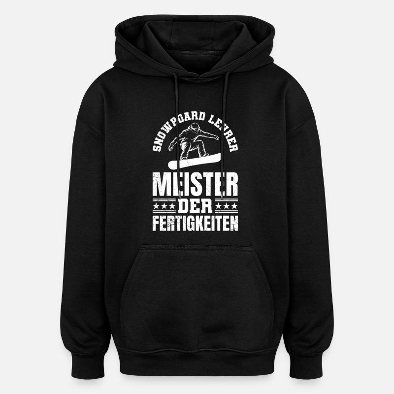 Snowboarder SNOWBOARD INSTRUCTOR MASTER - Oversized Unisex Hoodie - black