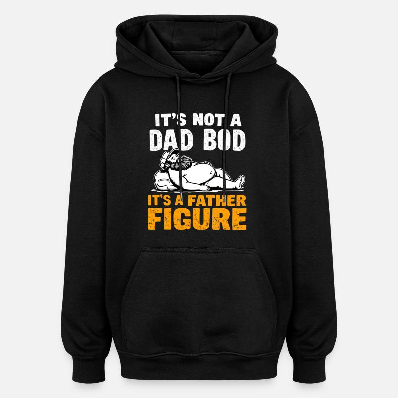 Vaterfigur Dad Bod Witz - Oversized Unisex Hoodie - Schwarz