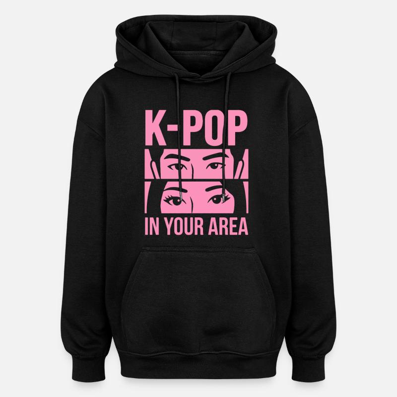 K-Pop Blick Pink in Area - Oversized Unisex Hoodie - Schwarz