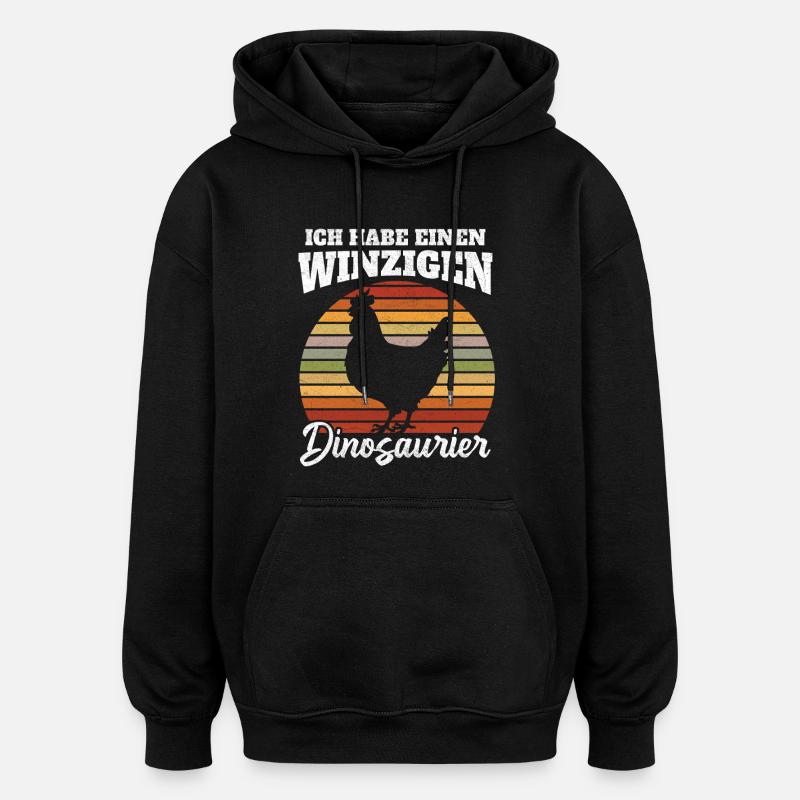 Tiny Dinosaur Saying - Oversized Unisex Hoodie - black