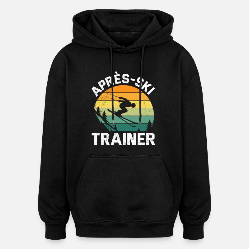 Skieur drôle APRES-SKI TRAINER DRÔLE - Sweat à capuche oversize unisexe - noir