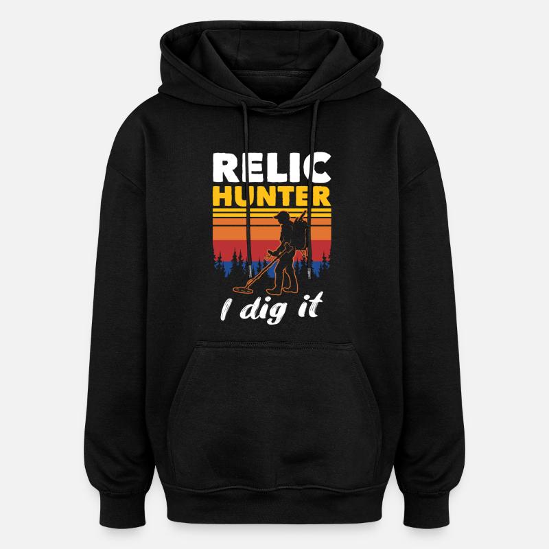 Reliktesucher Sondeln - Oversized Unisex Hoodie - Schwarz