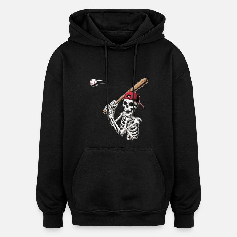 Baseball-Skelett - Oversized Unisex Hoodie - Schwarz