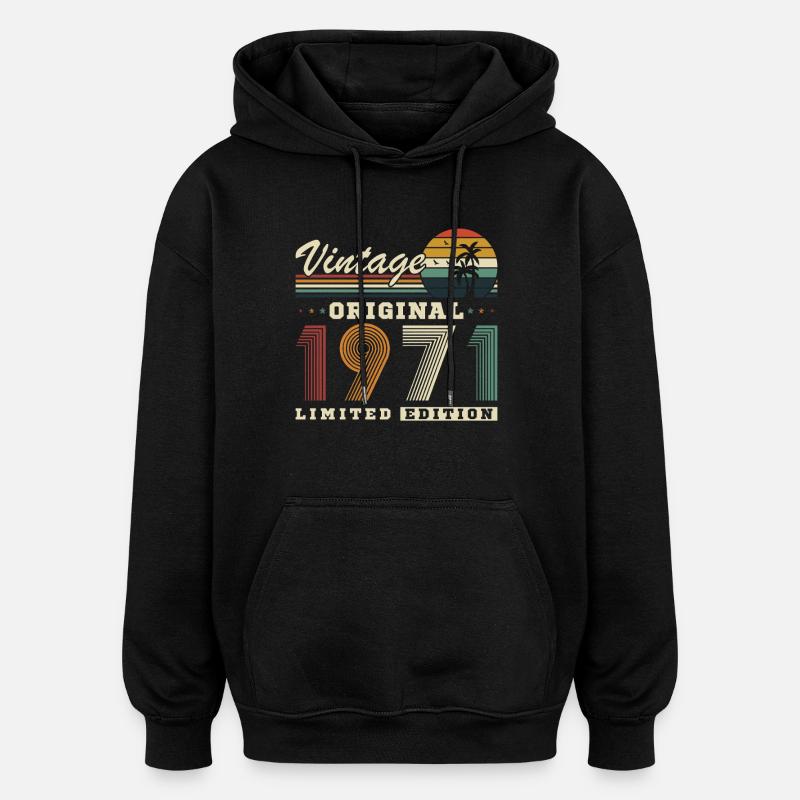 Originales Retro-Jubiläumsgeschenk von 1971 - Oversized Unisex Hoodie - Schwarz
