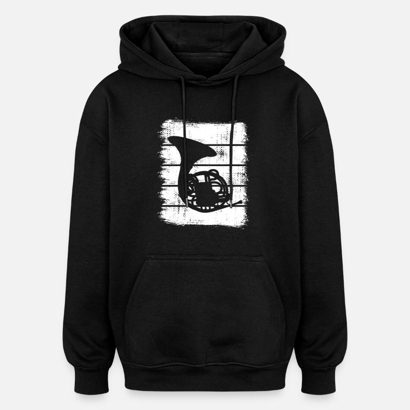 Cor français Sketch - Sweat à capuche oversize unisexe - noir