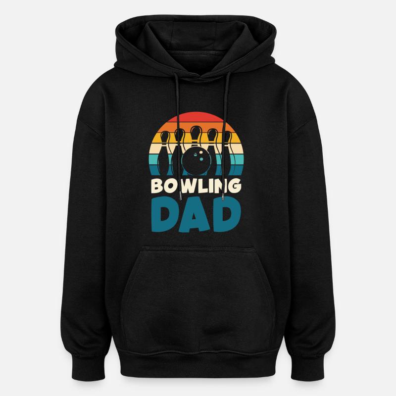 Bowling Dad Rétro Design - Sweat à capuche oversize unisexe - noir