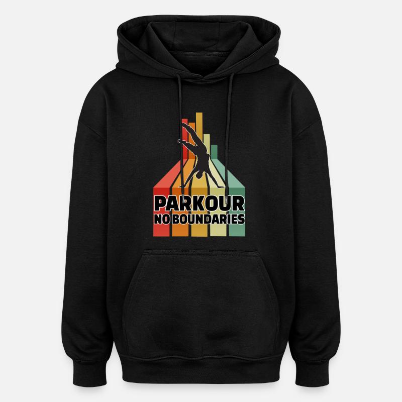 Parkour sans frontières - Sweat à capuche oversize unisexe - noir