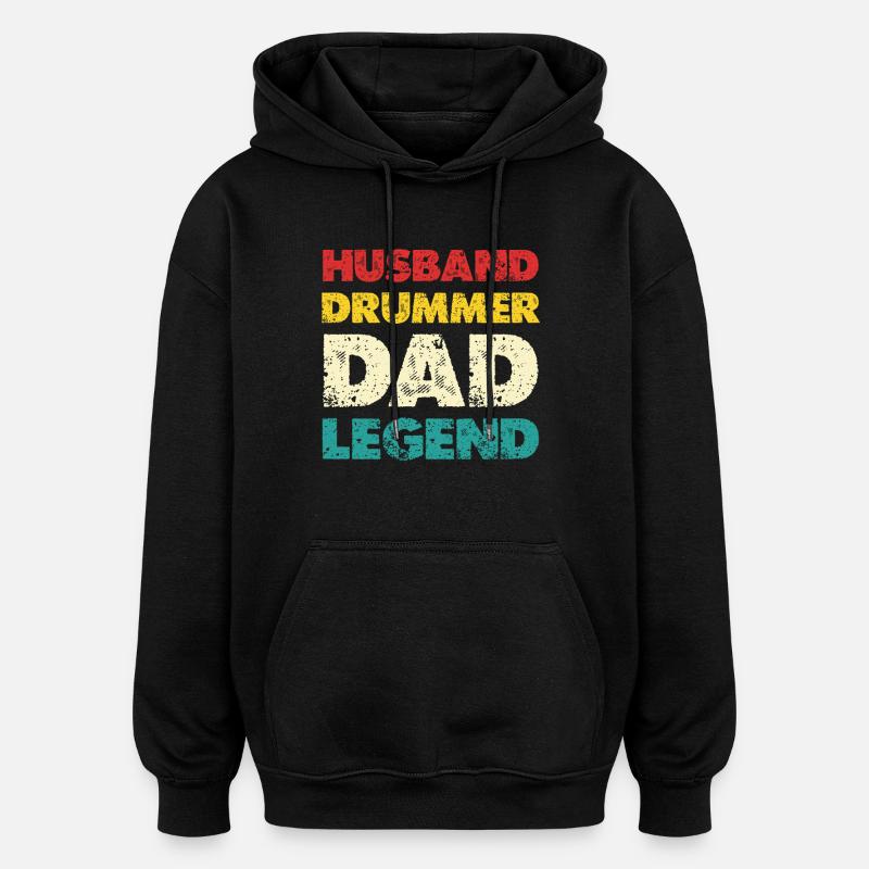 Husband Dad Legend Tee - Oversized Unisex Hoodie - Schwarz