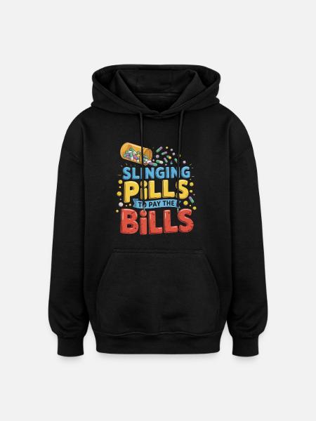 Pills against the bills - Oversized Unisex Hoodie - black