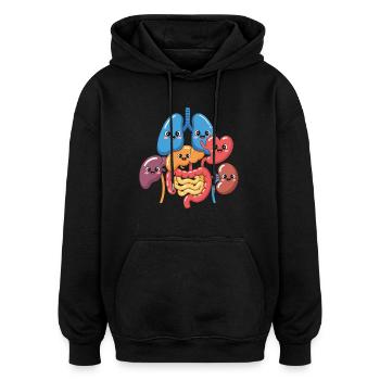 Lustige Verdauungsorgane Cartoon - Oversized Unisex Hoodie - Schwarz - Vorne - Noah (186cm)