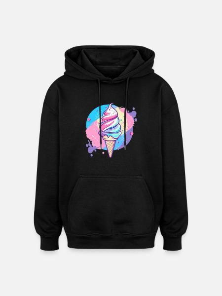 eiscreme - Oversized Unisex Hoodie - black