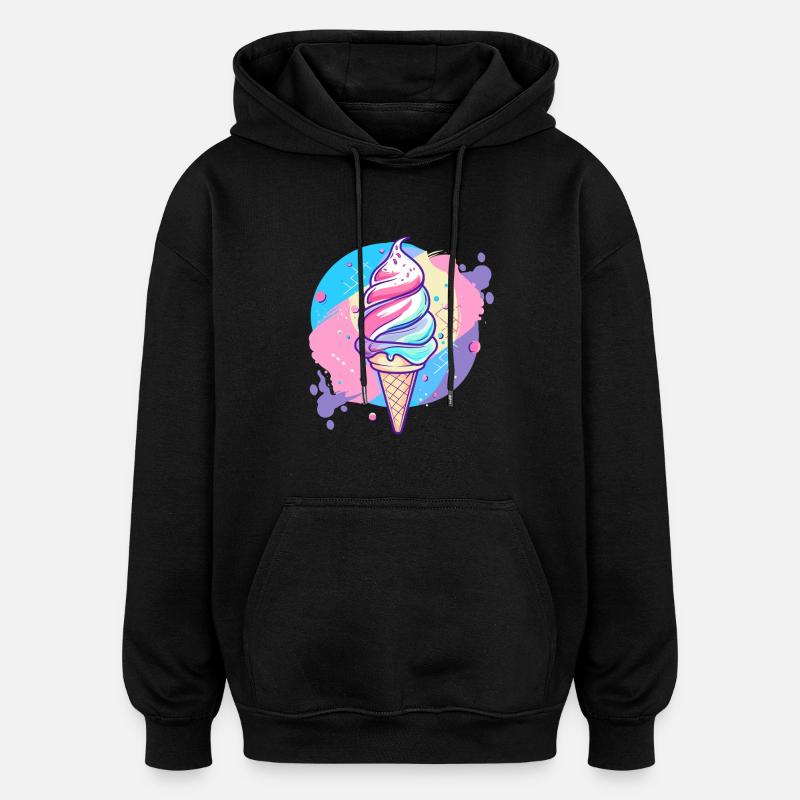 glace - Sweat à capuche oversize unisexe - noir