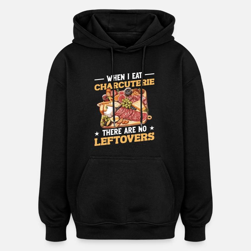 Käseplattenfleisch mit Umschlag-Lebensmitteln - Oversized Unisex Hoodie - Schwarz