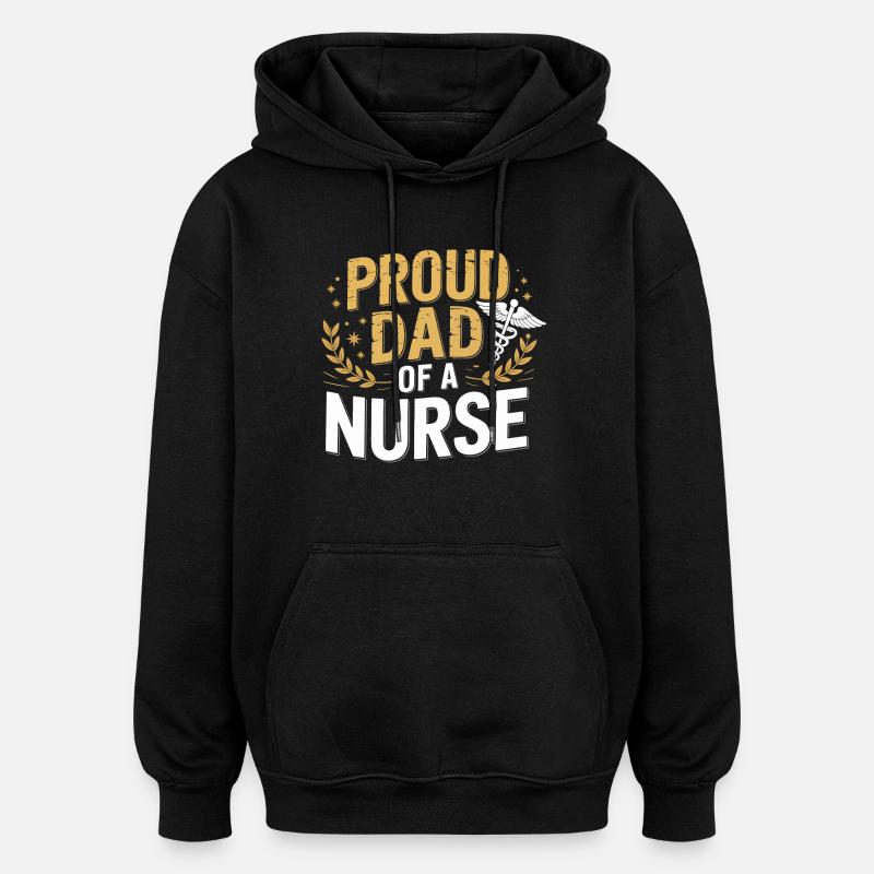 Stolzer Vater einer Pflegekraft - Oversized Unisex Hoodie - Schwarz