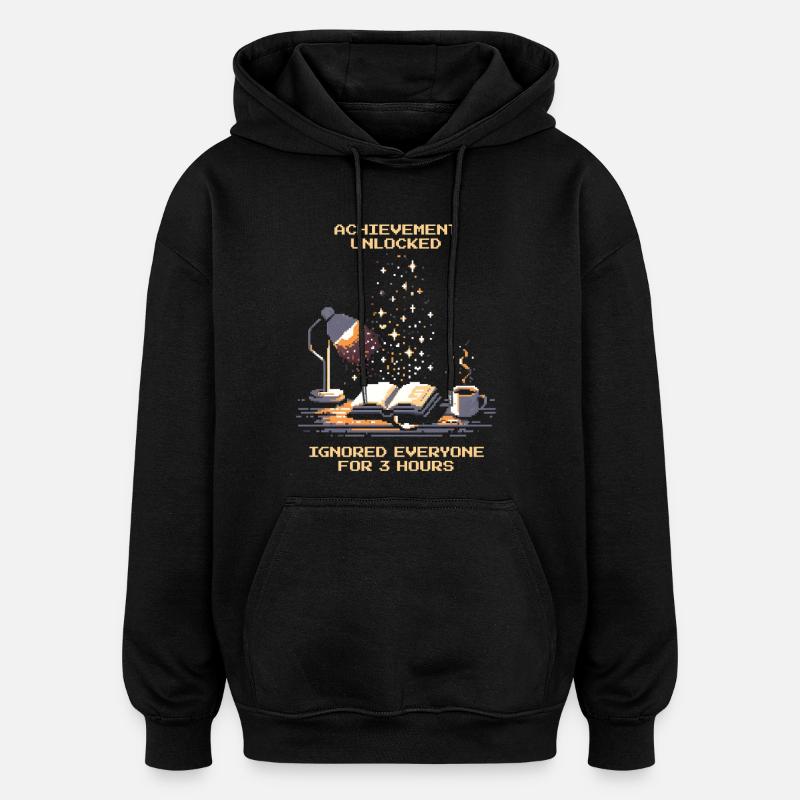 Erfolg freigeschaltet | Lesen Bücher Nerd - Oversized Unisex Hoodie - Schwarz