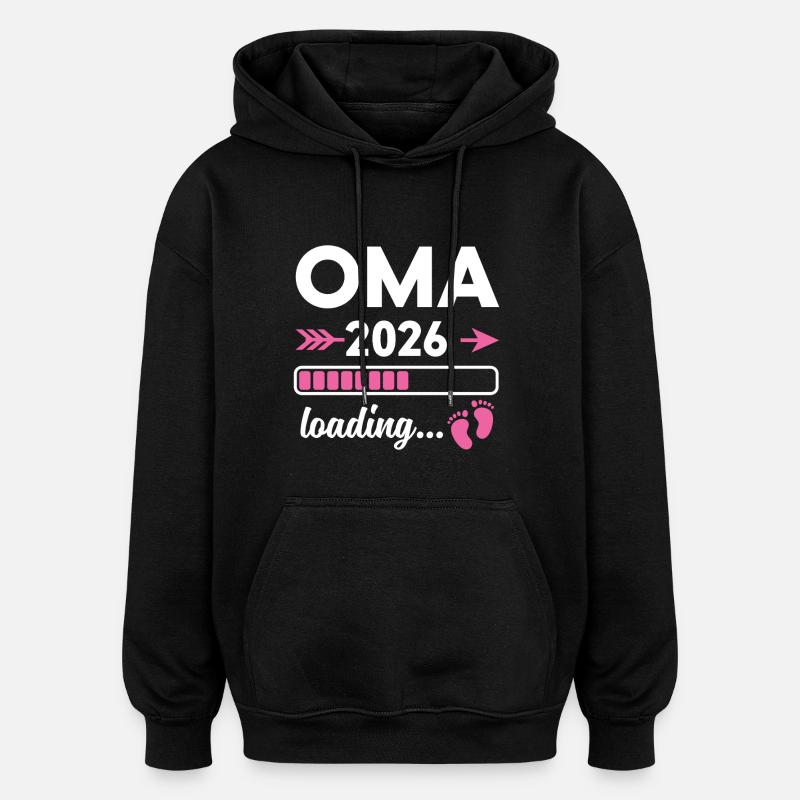 Grandma 2026 loading - Oversized Unisex Hoodie - black