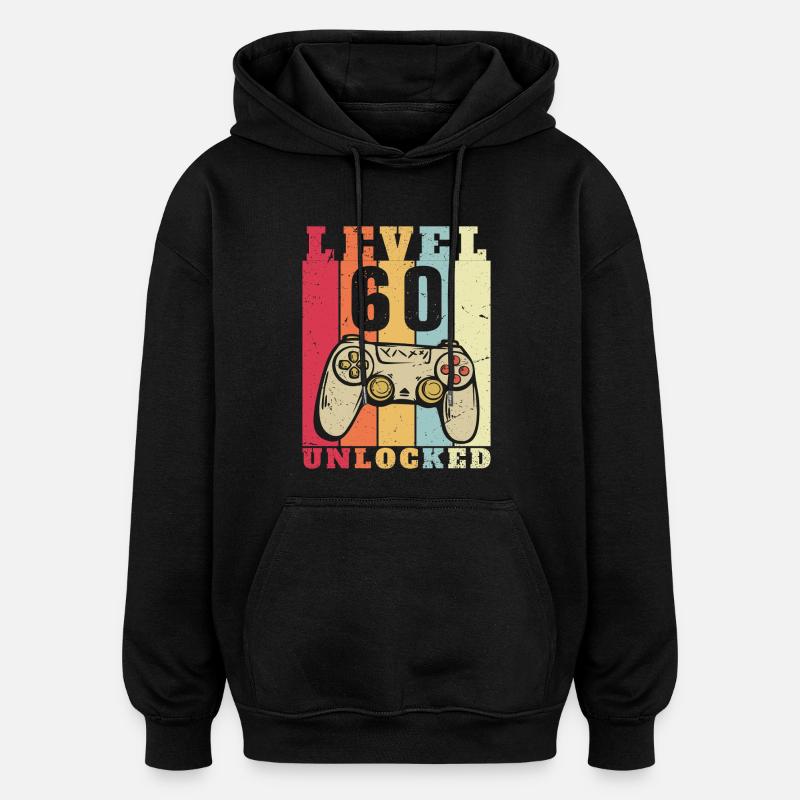 Niveau 60 complete Anniversaire 60 ans - Sweat à capuche oversize unisexe - noir