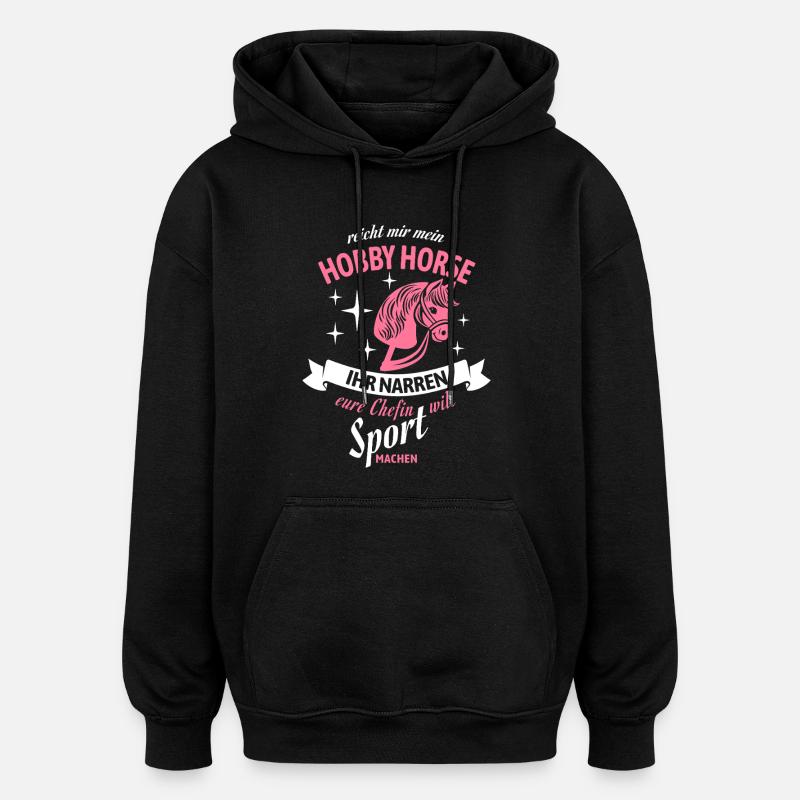 Hobby Horse Chefin Sport-Statement - Sweat à capuche oversize unisexe - noir