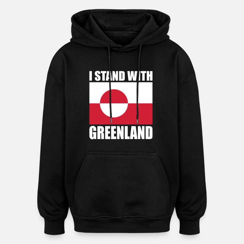 Je soutiens le Groenland - Sweat à capuche oversize unisexe - noir