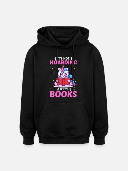 Lesen Bücher Einhorn - Oversized Unisex Hoodie - Schwarz
