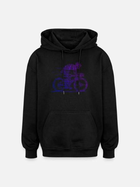 Super cadeau pour vélo de route - Sweat à capuche oversize unisexe - noir