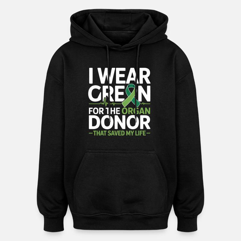 Grüne Organspende Lebensretter - Oversized Unisex Hoodie - Schwarz