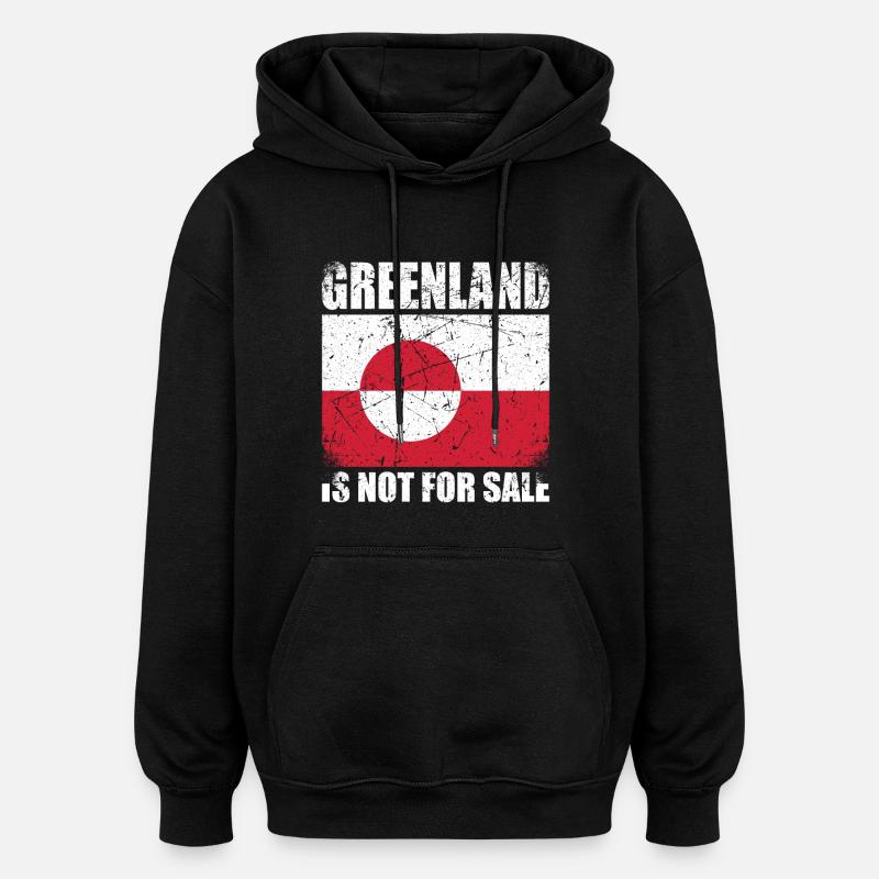 Le Groenland n’est pas à vendre - Sweat à capuche oversize unisexe - noir