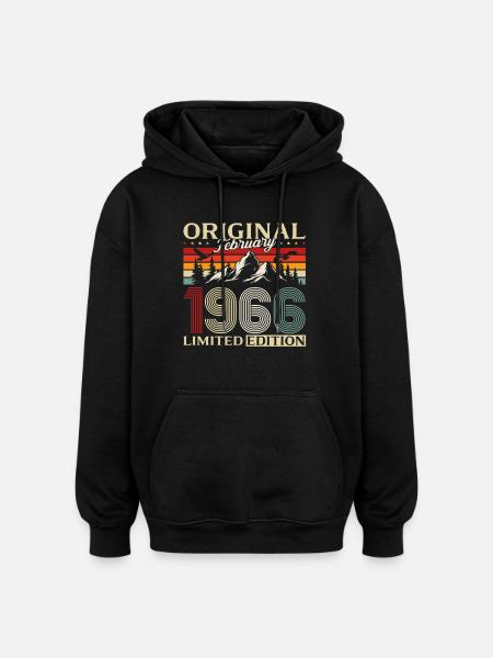 60e anniversaire février 1966 Millésime - Sweat à capuche oversize unisexe - noir