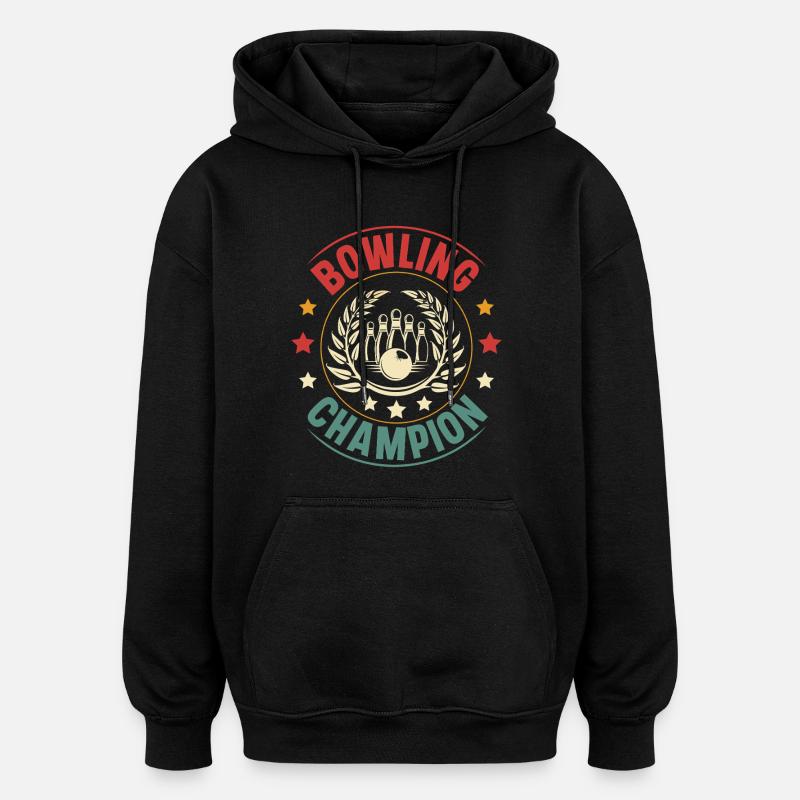 Bowling - Sweat à capuche oversize unisexe - noir