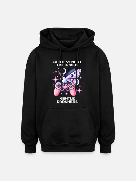 Gentle Darkness Unlocked | Soft Goth - Oversized Unisex Hoodie - black