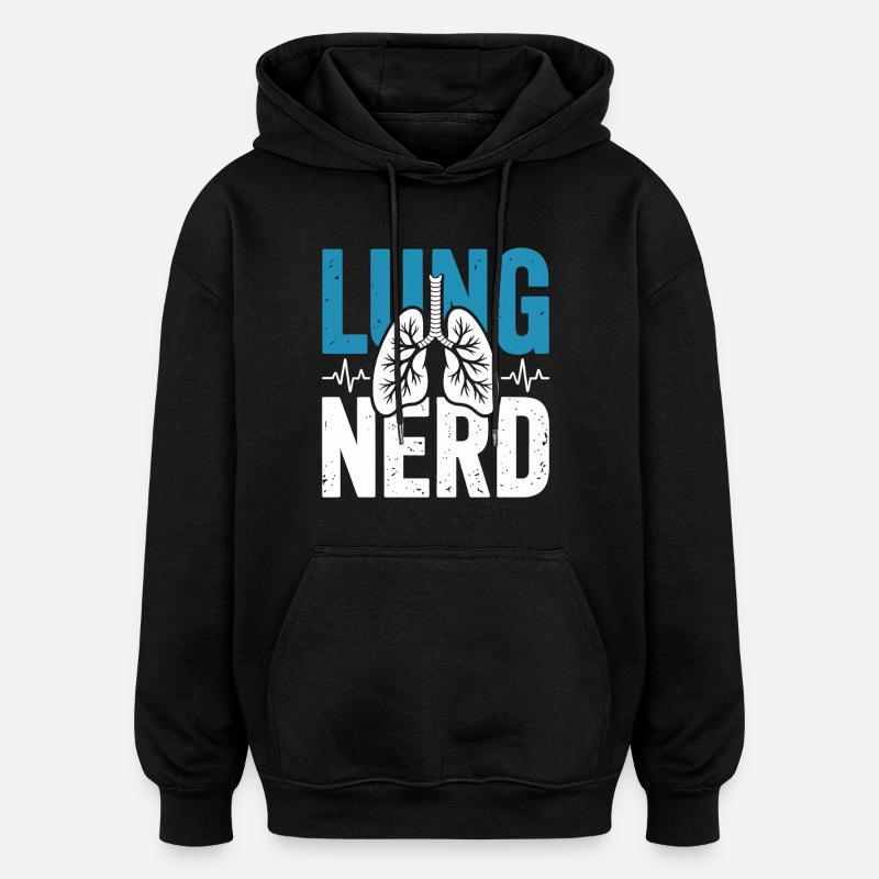 Chemise Lung Nerd Lung Lover - Sweat à capuche oversize unisexe - noir