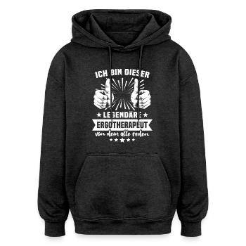 Ergotherapeut Legende - Oversized Unisex Hoodie - Anthrazit - Vorne - Noah (186cm)