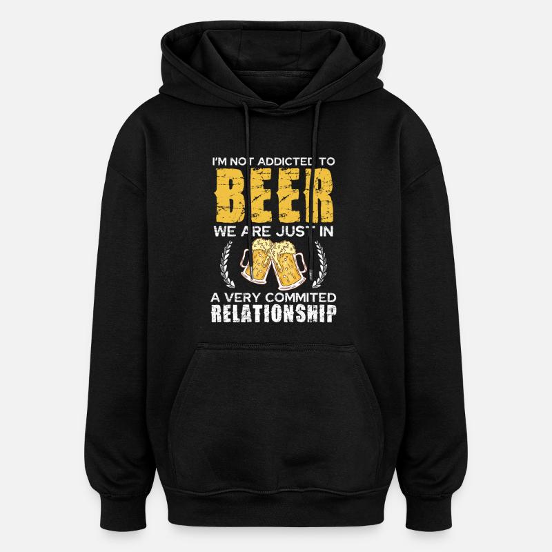 Relation amoureuse de bière Chemise blague - Sweat à capuche oversize unisexe - noir