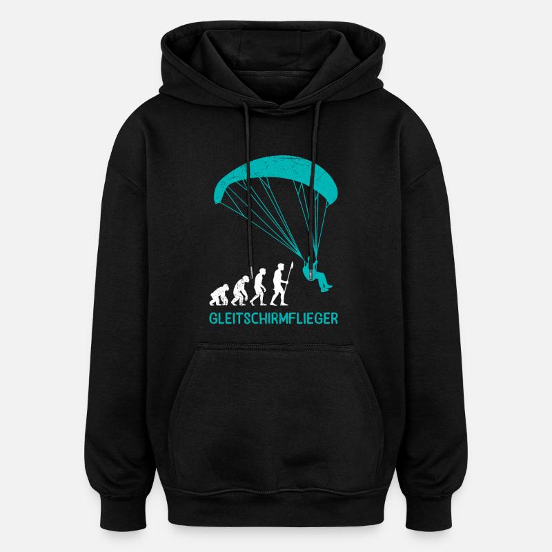 Paraglider GLEITSCHIRMFLIEGER LUSTIG - Sweat à capuche oversize unisexe - noir
