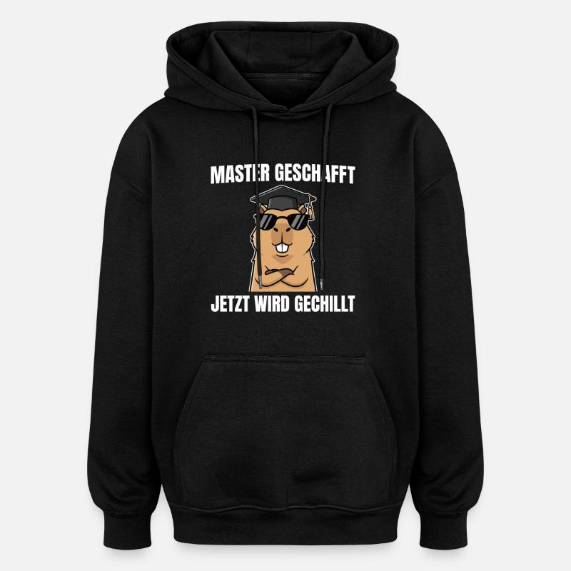 Master Passed Capybara Master's Exam - Oversized Unisex Hoodie - black