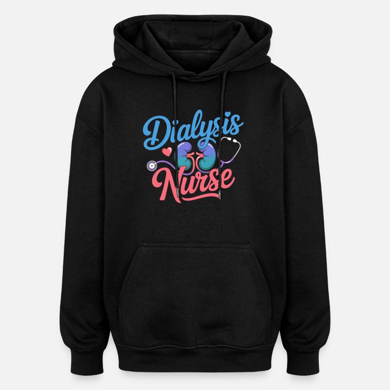 Dialyse Pflegekraft Design - Oversized Unisex Hoodie - Schwarz