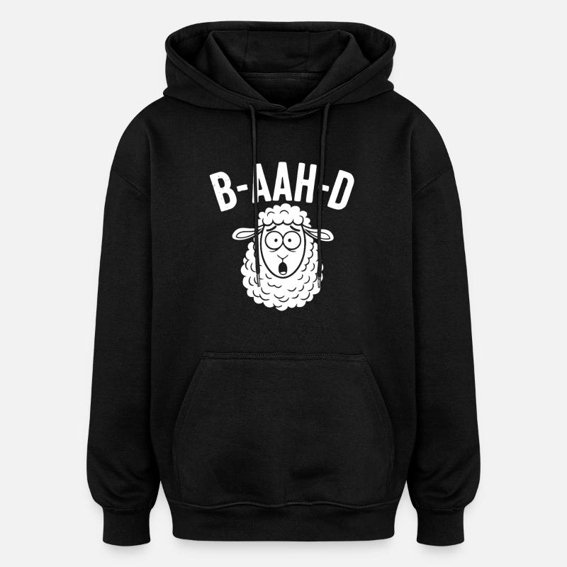Sheep Pun Humor - Oversized Unisex Hoodie - black