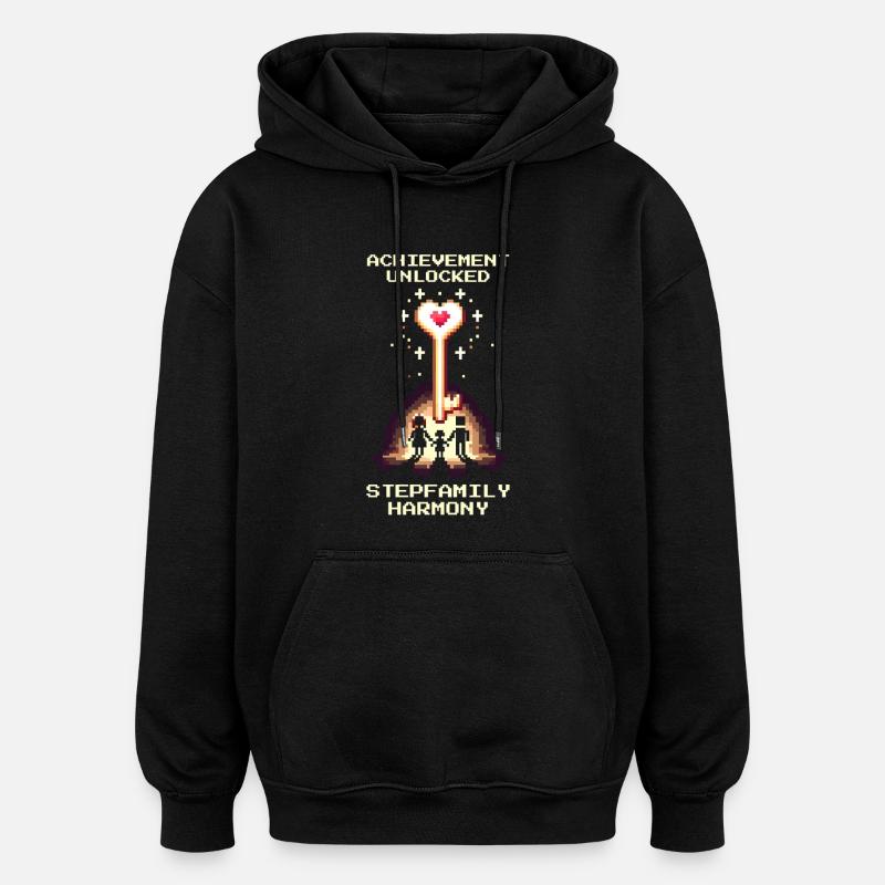 Harmonie Patchwork Débloquée | Patchwork - Sweat à capuche oversize unisexe - noir