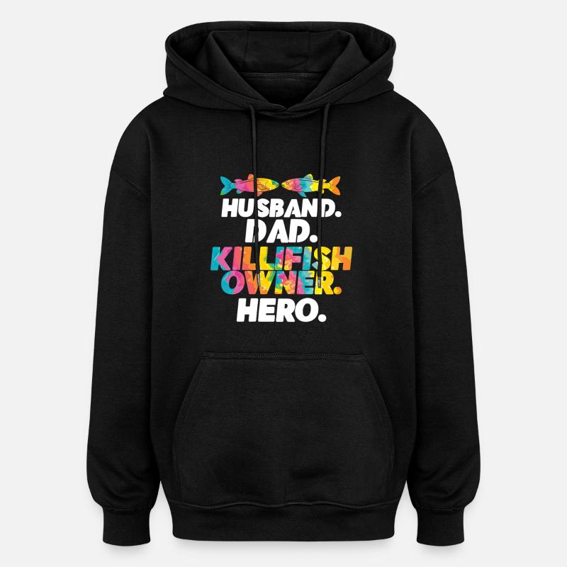 Toothcarp Killfish Toothballs Mari Papa - Sweat à capuche oversize unisexe - noir