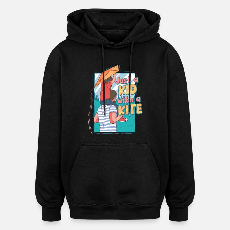 Drachen Drachensteigen - Oversized Unisex Hoodie - Schwarz